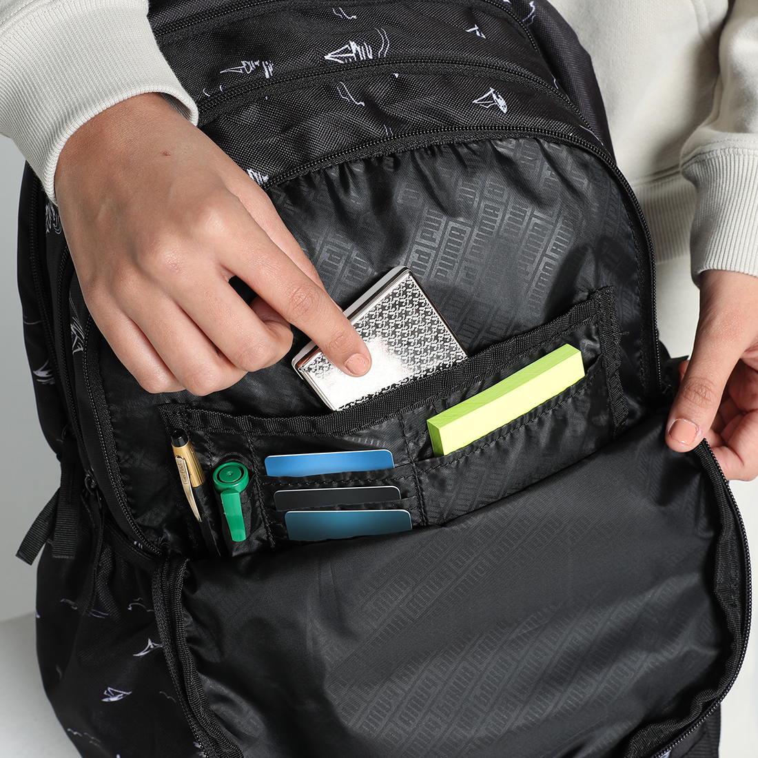 PUMA Unisex Printed Black Backpack